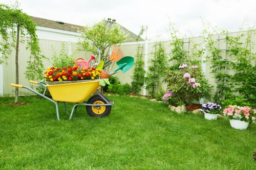 Team of gardeners in Shoreditch working near a garden